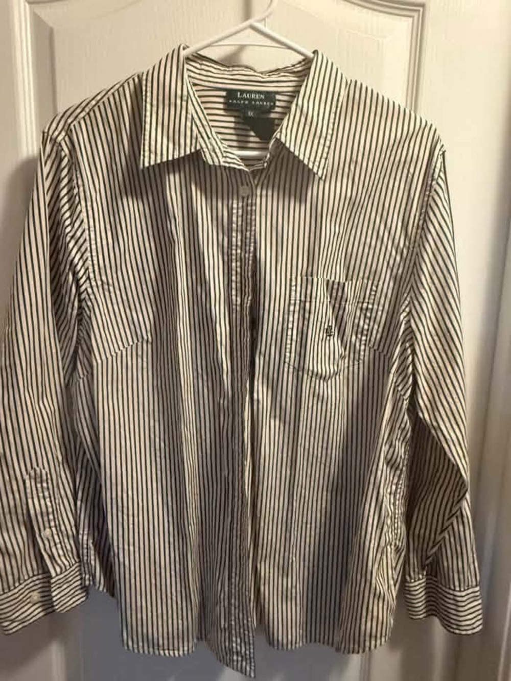 Lauren Ralph Lauren Black & White Striped Button-Down Shirt